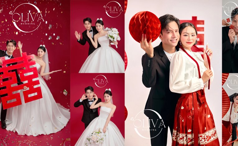 30+Cách tạo dáng chụp ảnh cưới studio tông màu đỏ